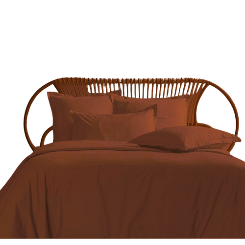 Housse De Couette Argile 280x240 Cm + 2 Taies 65x65 Cm – 100% Percale 80 Fils - Finition Rabat