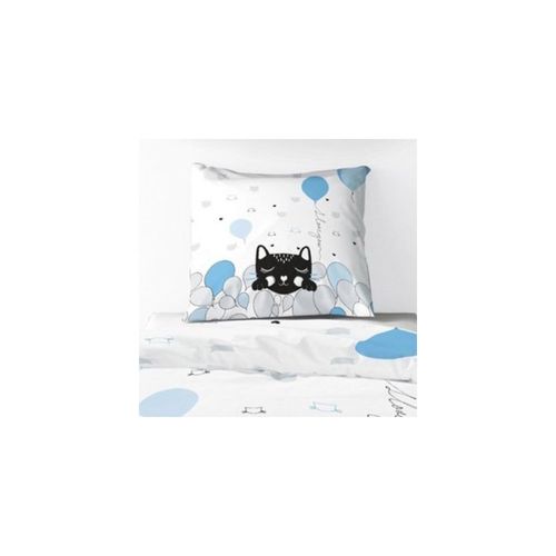 Housse De Couette Pussycat Blue 140x200 + 1 Taie 100% Coton