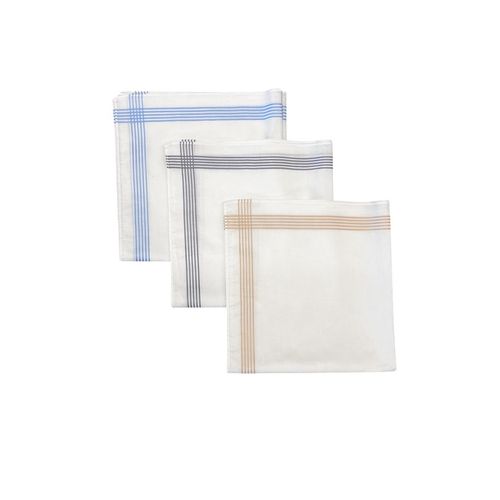 Lot De 6 Mouchoirs En Coton Jumel 40x40 Cm - Fond Blanc Avec Rayures Colorées, Doux, Réutilisables