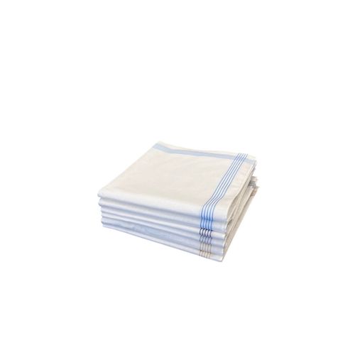 Lot De 6 Mouchoirs En Coton Jumel 40x40 Cm - Fond Blanc Avec Rayures Colorées, Doux, Réutilisables