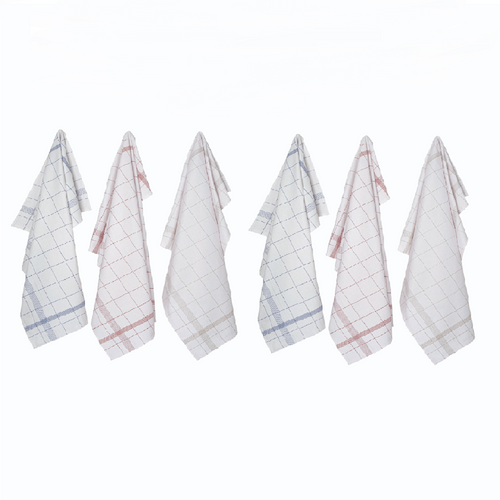 Lot De 6 Torchons Professionnels Classique En Coton Et Lin 70x70 Cm - Absorption Et Résistance Pour