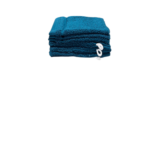 Lot De 6 Gants De Toilette 100% Coton 550g Turquoise Foncé