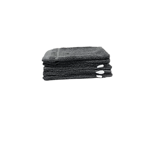 Lot De 6 Gants De Toilette 100% Coton 550g Gris Foncé