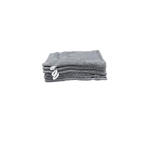 Lot De 6 Gants De Toilette 100% Coton 550g Gris Clair