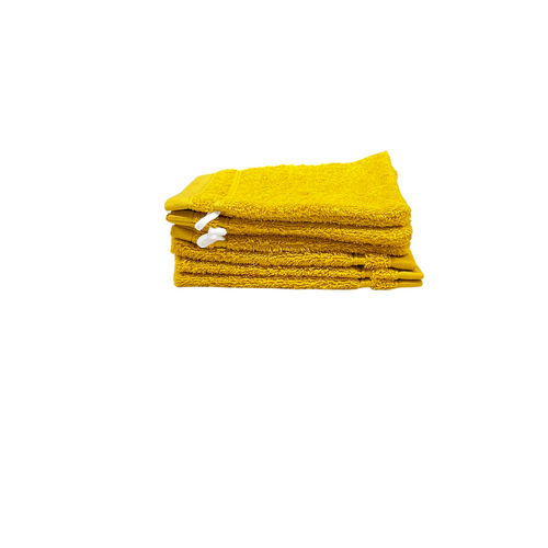 Lot De 6 Gants De Toilette 100% Coton 550g Ocre