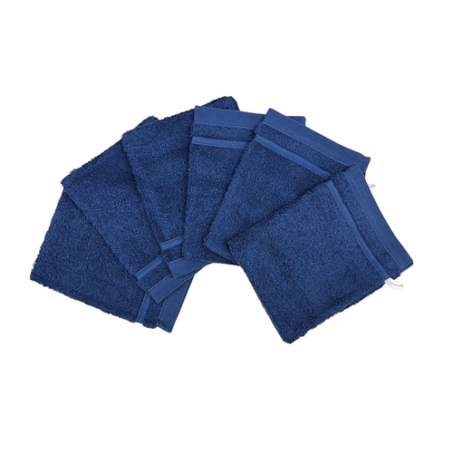 Lot De 6 Gants De Toilette 100 % Coton 550 G/m² - Douceur, Absorption Et Praticité, 20x15 Cm,