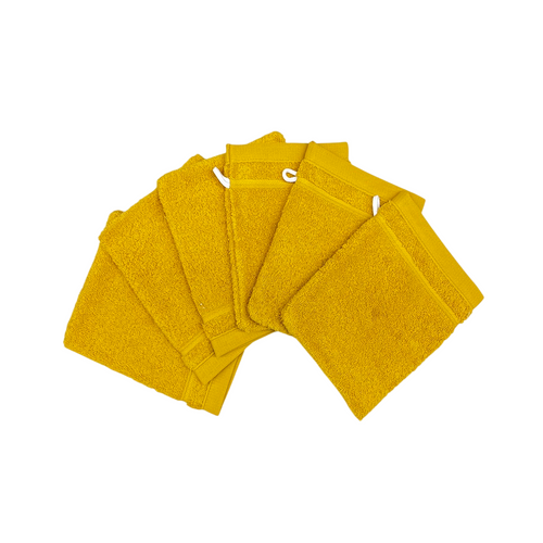 Lot De 6 Gants De Toilette 100 % Coton 550 G/m² - Douceur, Absorption Et Praticité, 20x15 Cm,