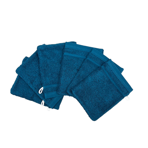 Lot De 6 Gants De Toilette 100 % Coton 550 G/m² - Douceur, Absorption Et Praticité, 20x15 Cm,