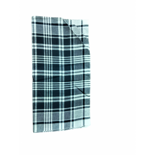 Lot De 6 Mouchoirs De Travail Grands Carreaux Bleu Et Blanc - 100% Coton - Doux Et Écologique -