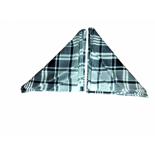 Lot De 12 Mouchoirs De Travail Grands Carreaux Bleu Et Blanc - 100% Coton - Doux Et Écologique -