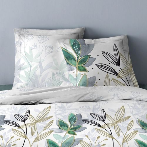 Housse De Couette Avec Taie(s) Carrée(s) Summer Flower Pur Coton - Finition Rabat à Border