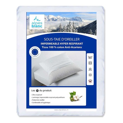 Sous-taie Protège Oreiller Imperméable Anti Acariens Respira