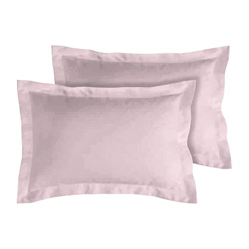 Lot De 2 Taies D'oreiller Percale 80 Fils à Volant Plat - 100 % Coton Fibres Longues, Douceur