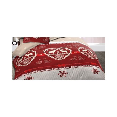 Housse De Couette Winter Rouge 200x200 Cm + 2 Taies 65x65 Cm - Esprit Chalet, 100 % Coton, Grand