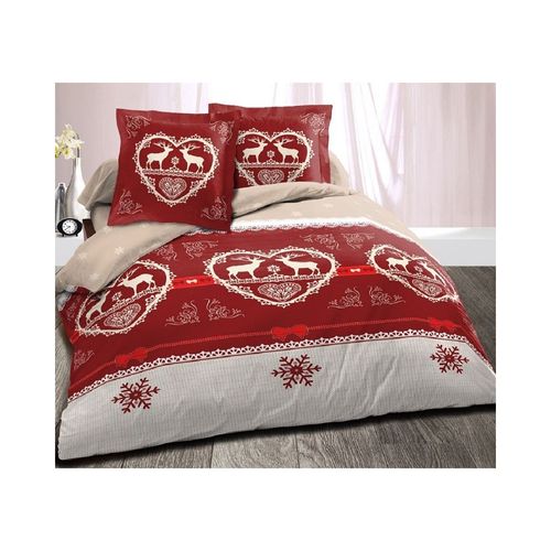 Housse De Couette Winter Rouge 200x200 Cm + 2 Taies 65x65 Cm - Esprit Chalet, 100 % Coton, Grand