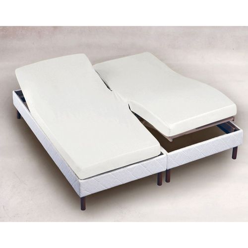 Protège Matelas 2x80x200 Imperméable Lit Articulé Électrique Tpr