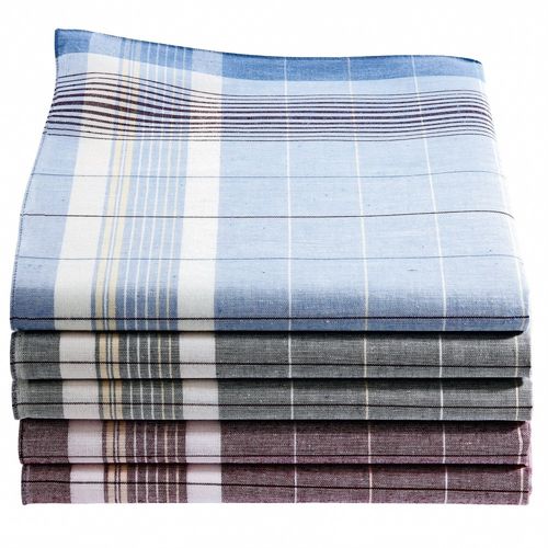 Lot De 6 Mouchoirs De Travail Carreaux Bigarré - 100% Coton - Doux Et Écologique - 50x50cm