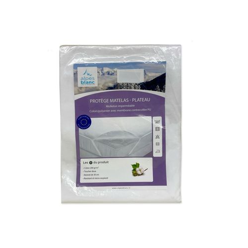 Protège Matelas Imperméable Molleton Coton 200g/m² 160x200 Cm Plateau