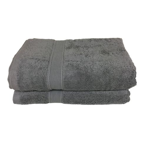 Lot De 5 Serviettes De Bain Éponge 600 G/m² Gris Anthracite - 100 % Coton Qualité Supérieure,