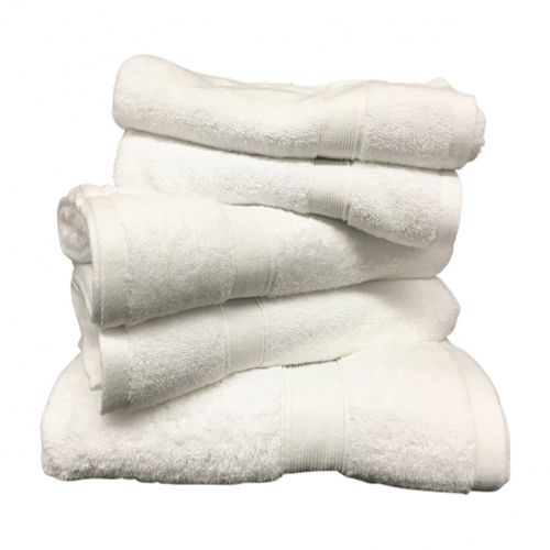 Lot De 5 Serviettes Blanches En Éponge 100 % Coton 600 G/m² - 3 Tailles Pour Chaque Besoin, Douceur