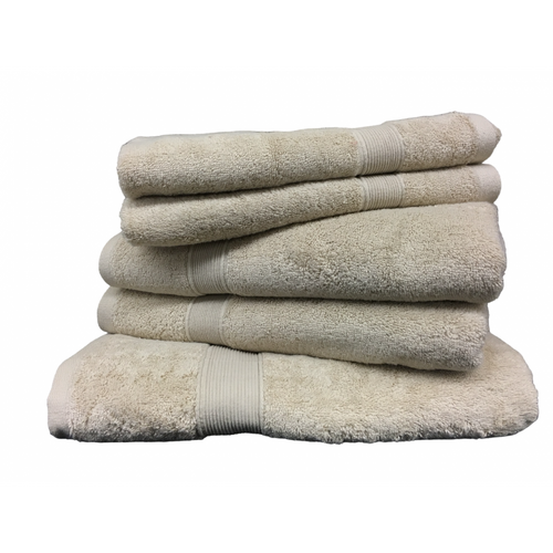 Lot De 5 Serviettes Éponges Unies Taupes, 100 % Coton 600 G/m² - 3 Dimensions Pour Tous Usages,