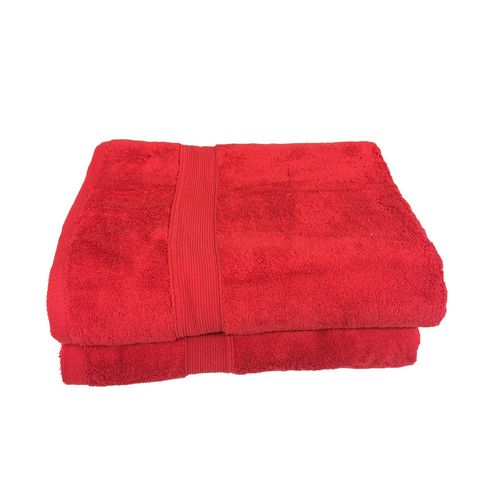 Lot De 5 Serviettes Rouges, Éponge 100 % Coton 600 G/m² - 3 Tailles Adaptées à Tous Usages, Douceur