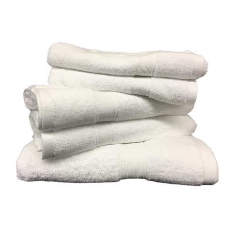 Lot De 5 Serviettes Éponge Blanches - 100 % Coton 600 G/m², Grande Absorption, Douceur Incomparable,