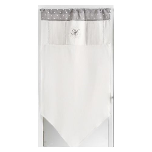 Voilage Brodé Avec Initiales À pois Gris - 60x120 Cm