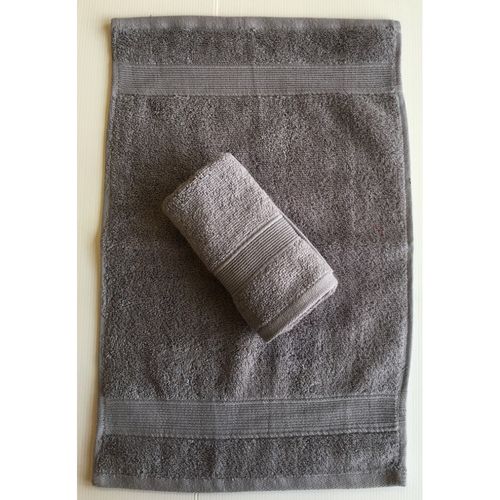 Lot De 2 Serviettes Invités Anthracite - 30x50