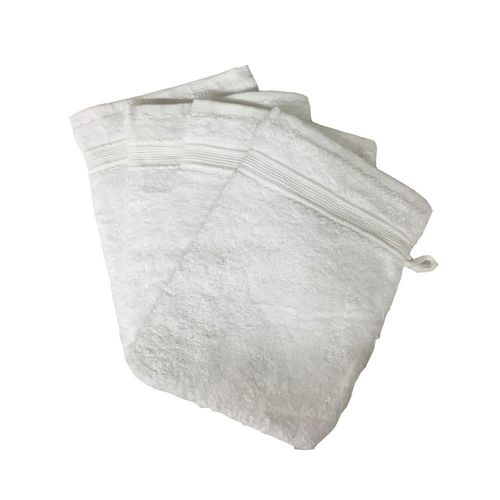 Lot De 4 Gants De Toilette - 20x15 - Blanc