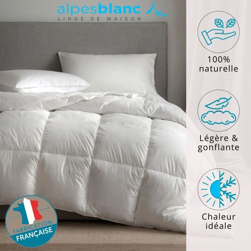 Couette Naturelle 200x200 90% Duvet Tempérée - Fabrication Française