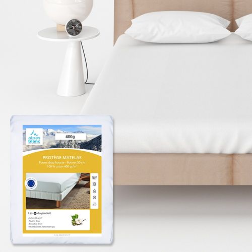 Protège Matelas Coton 400g/m²  90x200
