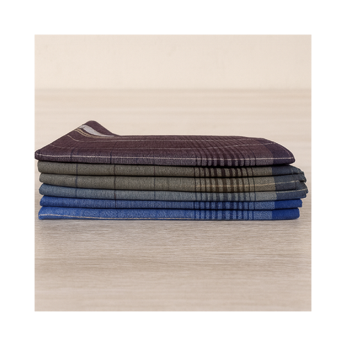 Lot De 6 Mouchoirs De Travail Carreaux Bigarré - 100% Coton - Doux Et Écologique - 50x50cm