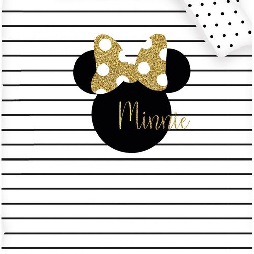 Housse De Couette 140x200 Minnie Rayures Et Pois + Drap Housse 90x190 Cm