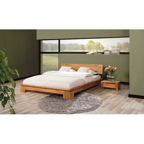 Lit En Chêne Massif Design - Vinci Bas 140 X 190 Cm