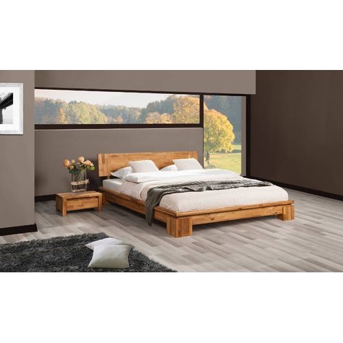 Lit En Chêne Massif Design - Vinci Bas 180 X 200 Cm