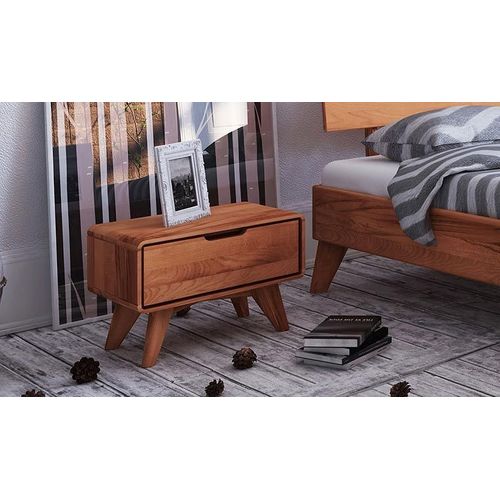 Lit En Hêtre Massif Naturel Design - Greg 140 X 190 Cm