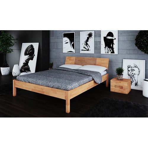 Lit Adulte En Bois Massif Naturel Haut - Zenno 180 X 200 Cm