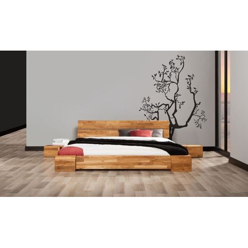 Lit Design En Chêne Massif - Tokyo Bas 160 X 200 Cm Avec 2 Chevets