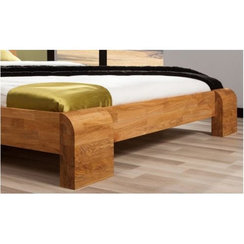 Lit En Chêne Massif Haut - Tokyo 160 X 200 Cm Avec 2 Chevets