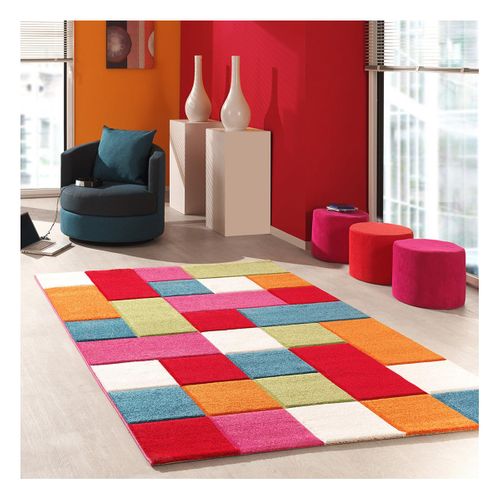 Tapis Enfant 80x150 Rectangle Tissé Multicolore Motif Voiture Lyn8 Kidcar