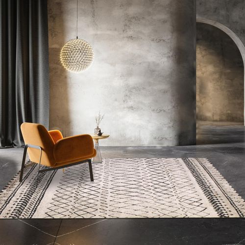 Tapis Berbère 120x170 Tissé Motifs Tribaux Lyn8 Mabal Beige