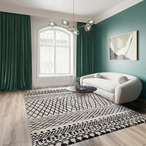 Tapis Berbère 120x170 Tissé Motifs Tribaux Lyn8 Mabal Beige