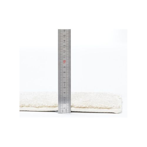 Tapis Salon 200x200 Tissé Blanc Cassé Carré Motif Uni Epaissia