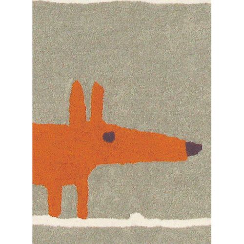 Tapis Enfant Fait Main Fox Orange 120x180 En Laine Idéal Pour Une Chambre