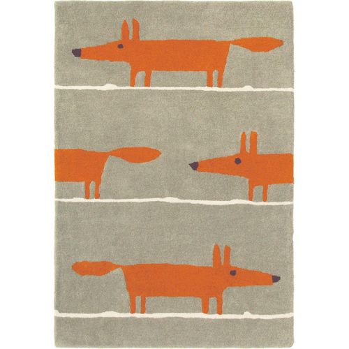 Tapis Enfant Fait Main Fox Orange 120x180 En Laine Idéal Pour Une Chambre