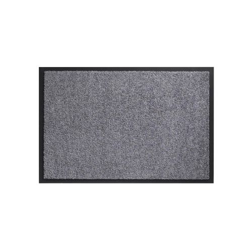 Paillasson Twister Gris 90x150 Fait En Europe En Polyamide Doux Et Soyeux