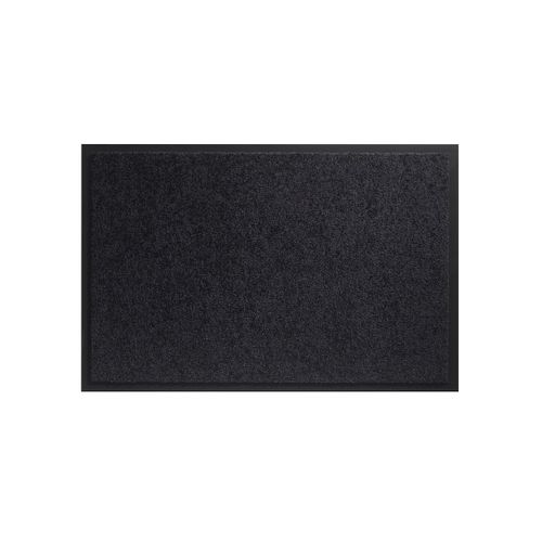 Paillasson Twister Noir 90x150 Fait En Europe En Polyamide Doux Et Soyeux