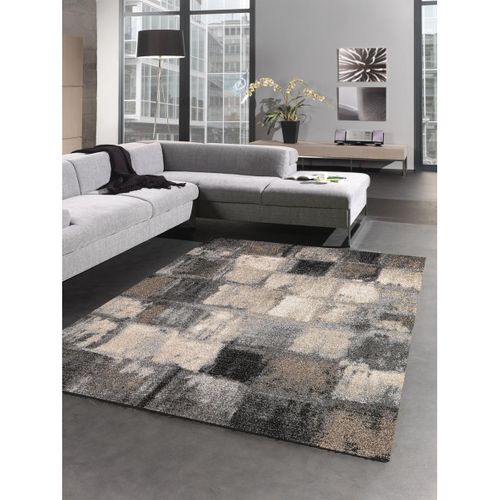 Tapis Chambre 80x150 Tissé Gris Rectangle Motif Géométrique Calegant