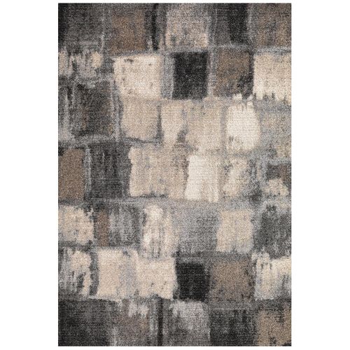 Tapis Chambre 80x150 Tissé Gris Rectangle Motif Géométrique Calegant